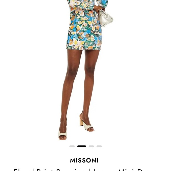 NWT - Missoni FLORAL-PRINT SEQUINED JERSEY MINI DRESS IN MULTICOLOR - 42 - Picture 7 of 16
